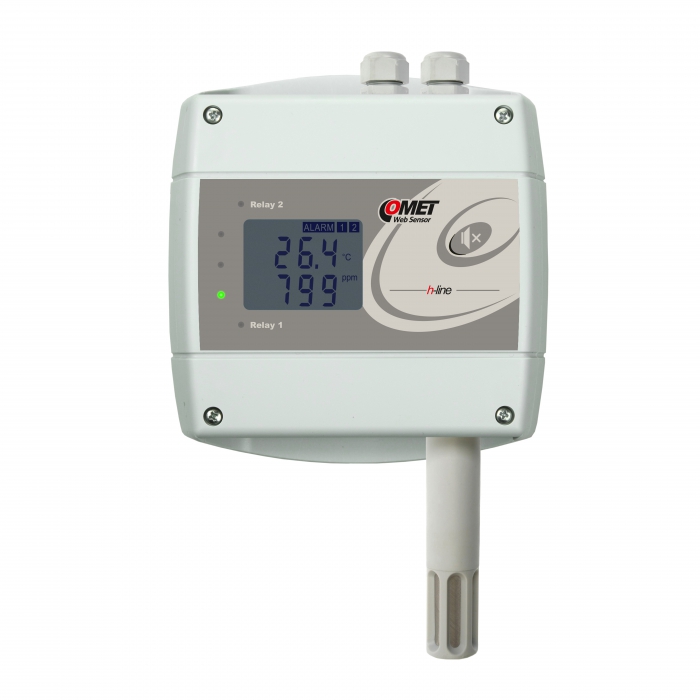 H6520 snímač teploty, vlhkosti, CO2, dvě výstupní relé, Ethernetové rozhraní