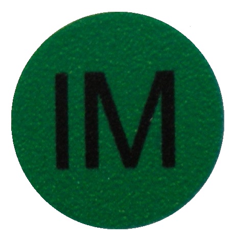 Samolepící štítek IM (informativní měřidlo), průměr 12 mm