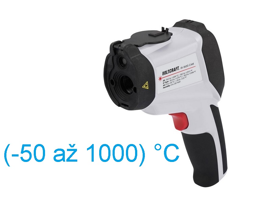 Infračervený teploměr VOLTCRAFT IR-1600 CAM, 50:1, -50 až 1000 °C, emisivita 0,1 až 1