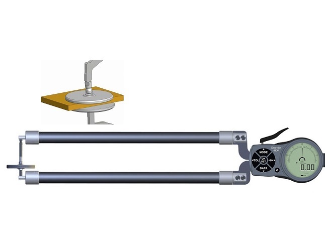 Digitální úchylkoměr s měřicími rameny pro vnější měření 0-100 mm,talířky průměr 50mm