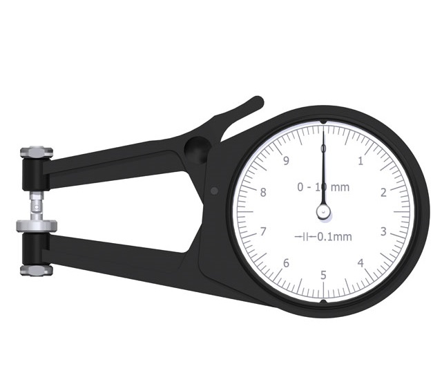 Úchylkoměr s měřicími rameny pro měření folií a pěnových hmot 0-10 mm