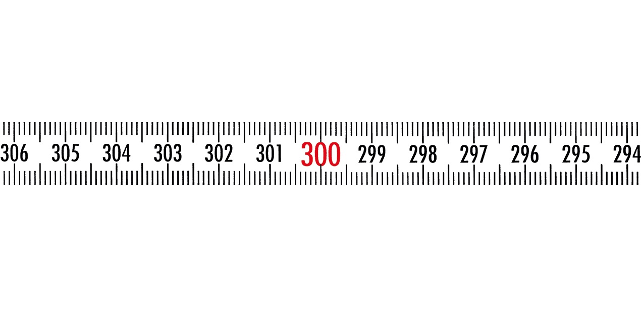 6m (x10mm) - Samolepící měřící pásek ocel, bílý lak, značení zprava doleva