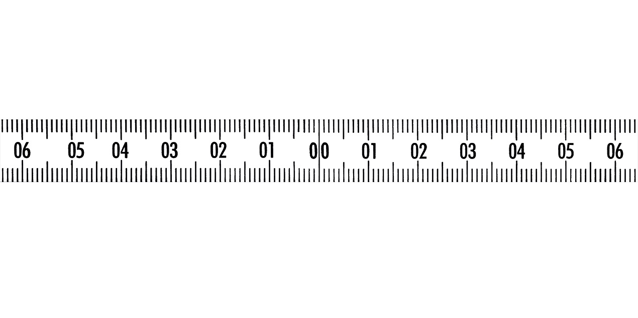 1,25-0-1,25 m - Samolepící měřící pásek 125-0-125 cm, ocel, bílý lak, šířka pásku 13 mm