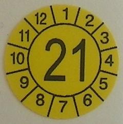 Samolepící kalibrační štítek r. 21, průměr 12 mm