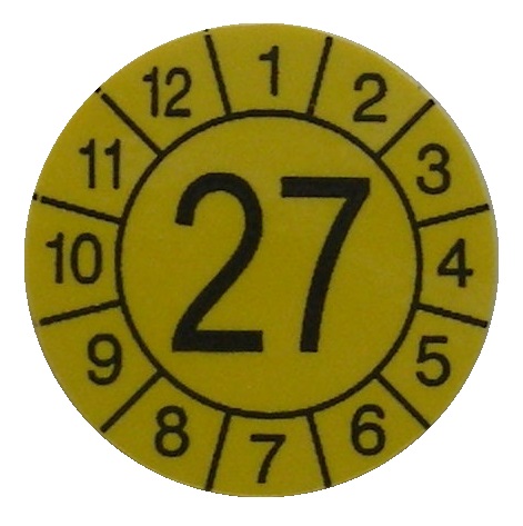 Samolepící kalibrační štítek r. 27, průměr 12 mm