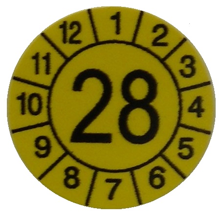 Samolepící kalibrační štítek r. 28, průměr 12 mm