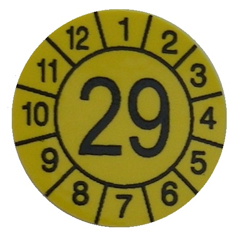 Samolepící kalibrační štítek r. 29, průměr 12 mm