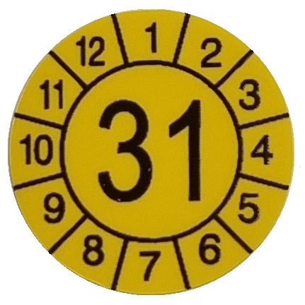 Samolepící kalibrační štítek r. 31, průměr 12 mm
