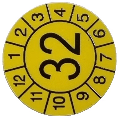 Samolepící kalibrační štítek r. 32, průměr 12 mm