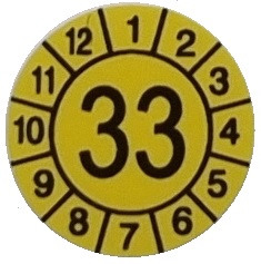 Samolepící kalibrační štítek r. 33, průměr 12 mm