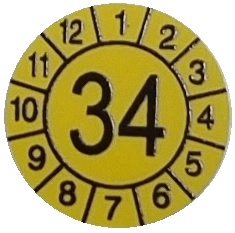 Samolepící kalibrační štítek r. 34, průměr 12 mm