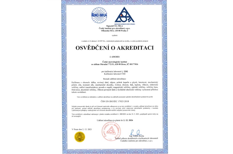 Zajištění akreditované kalibrace digitálních stopek (Český metrologický institut)