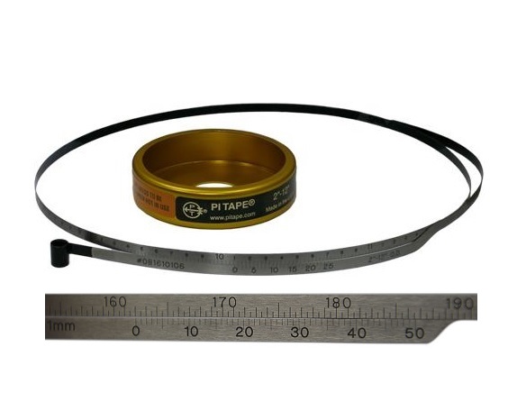 Ocelový měřicí pásek pro měření vnějšího průměru 28-200 mm, typ Pi Tape, přesnost ±0,03 mm