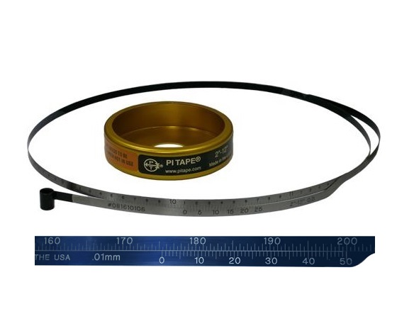 Modrý měřicí pásek pro měření vnějšího průměru 28-300 mm, typ Pi Tape, přesnost ±0,03 mm