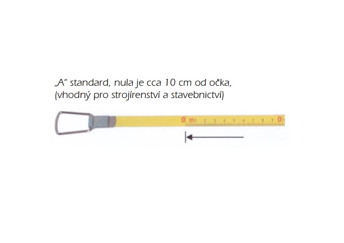 Provedení „A“ standard, nula je cca 10 cm od očka