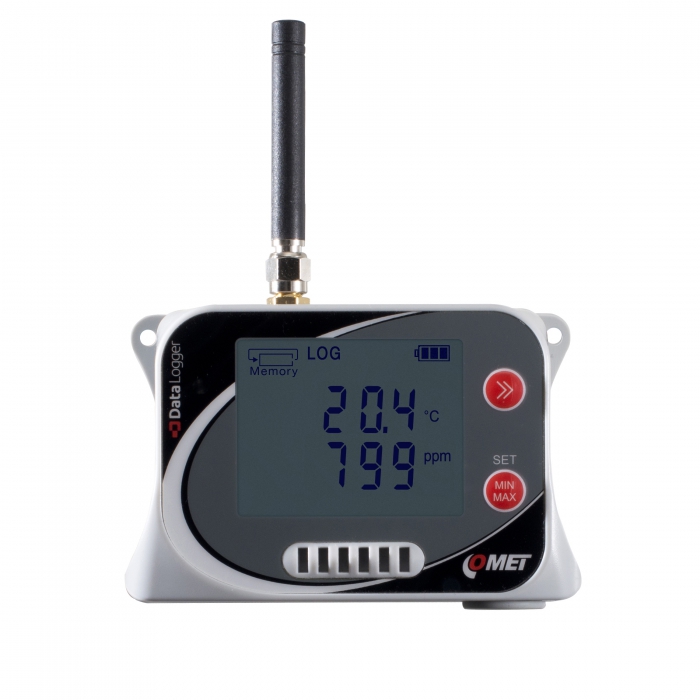 Záznamník teploty, vlhkosti, CO2 a atmosférického tlaku s vestavěnými čidly a GSM