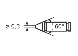 "6" Výměnné doteky kuželové 60°, průměr plošky 0,3 mm, pro měřidla Filetta