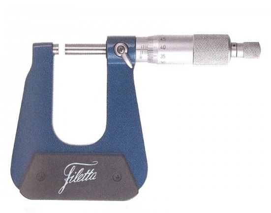Třmenový mikrometr s hlubokým třmenem Filetta 25-50 mm, hloubka třmenu 50 mm