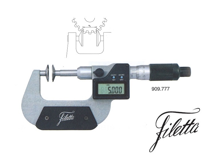 Digitální mikrometr Filetta 75-100 mm s talířkovými neotáčivými doteky průměr 20 mm, IP65