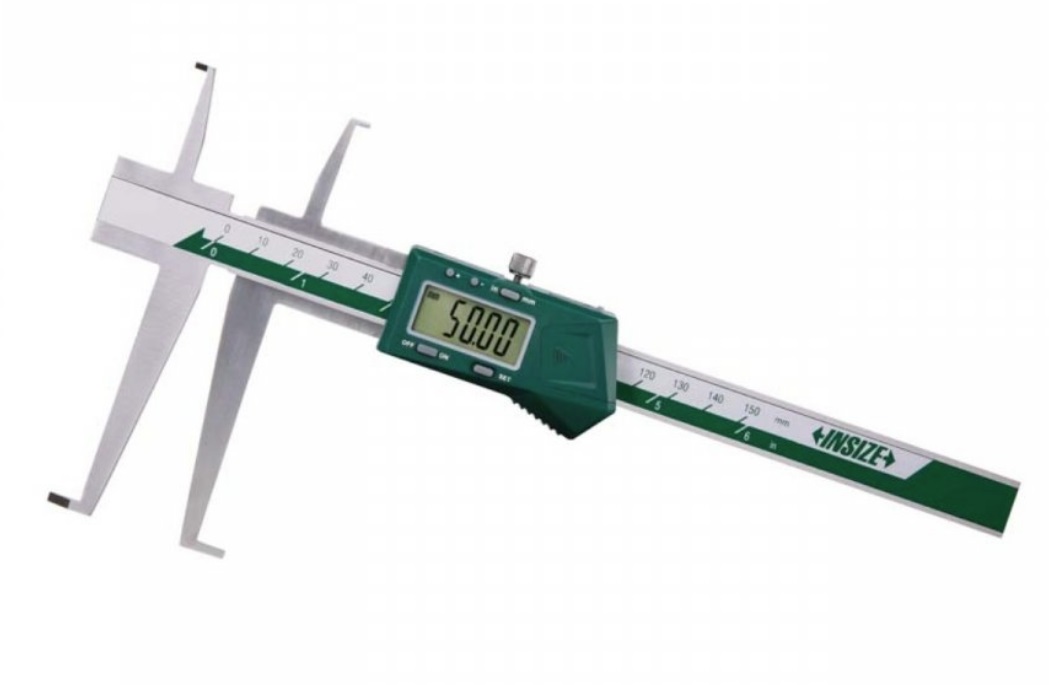Digitální posuvné měřítko INSIZE 9-150 mm s horními i spodními rameny na měření drážek