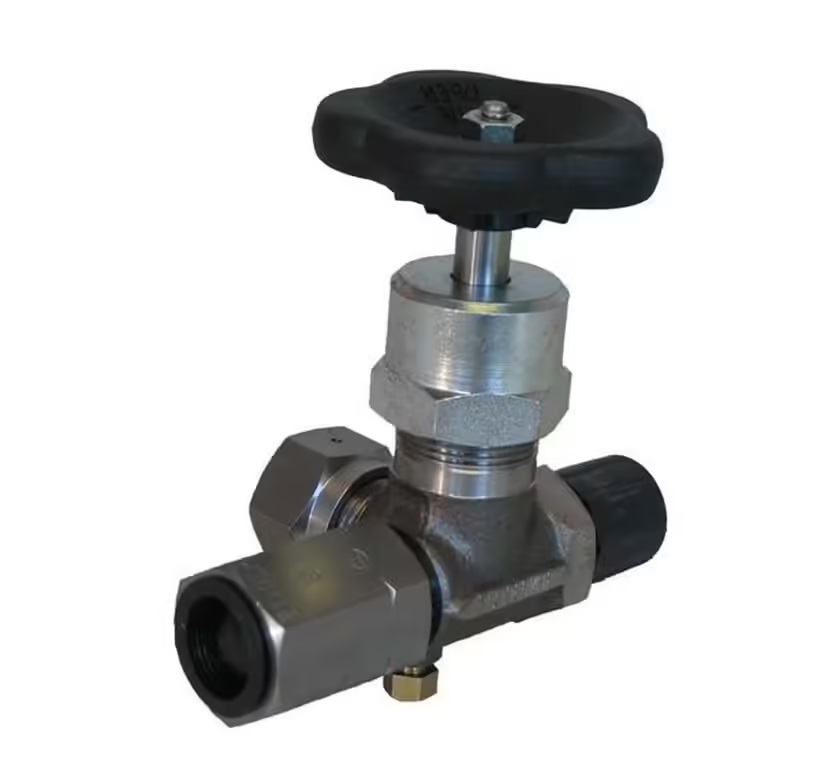 Tlakoměrový ventil zkušební 3-cestný DIN 16271, uhlíková ocel 1.0460, závit M20x1,5