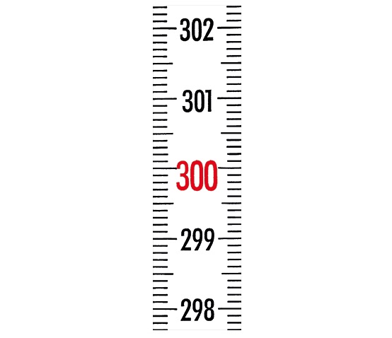 10m (x13mm) - Samolepící měřicí pásek ocel. bílý lak, značení zdola nahoru