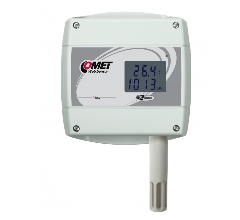 Web Sensor s PoE-snímač teploty, vlhkosti a barometrického tlaku s výstupem ethernet